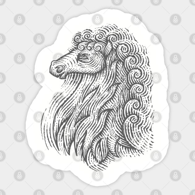 Curly Horse Sticker by GeeTee